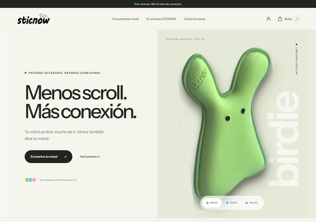 Página de la tienda online SticNow, proyecto de desarrollo e-commerce