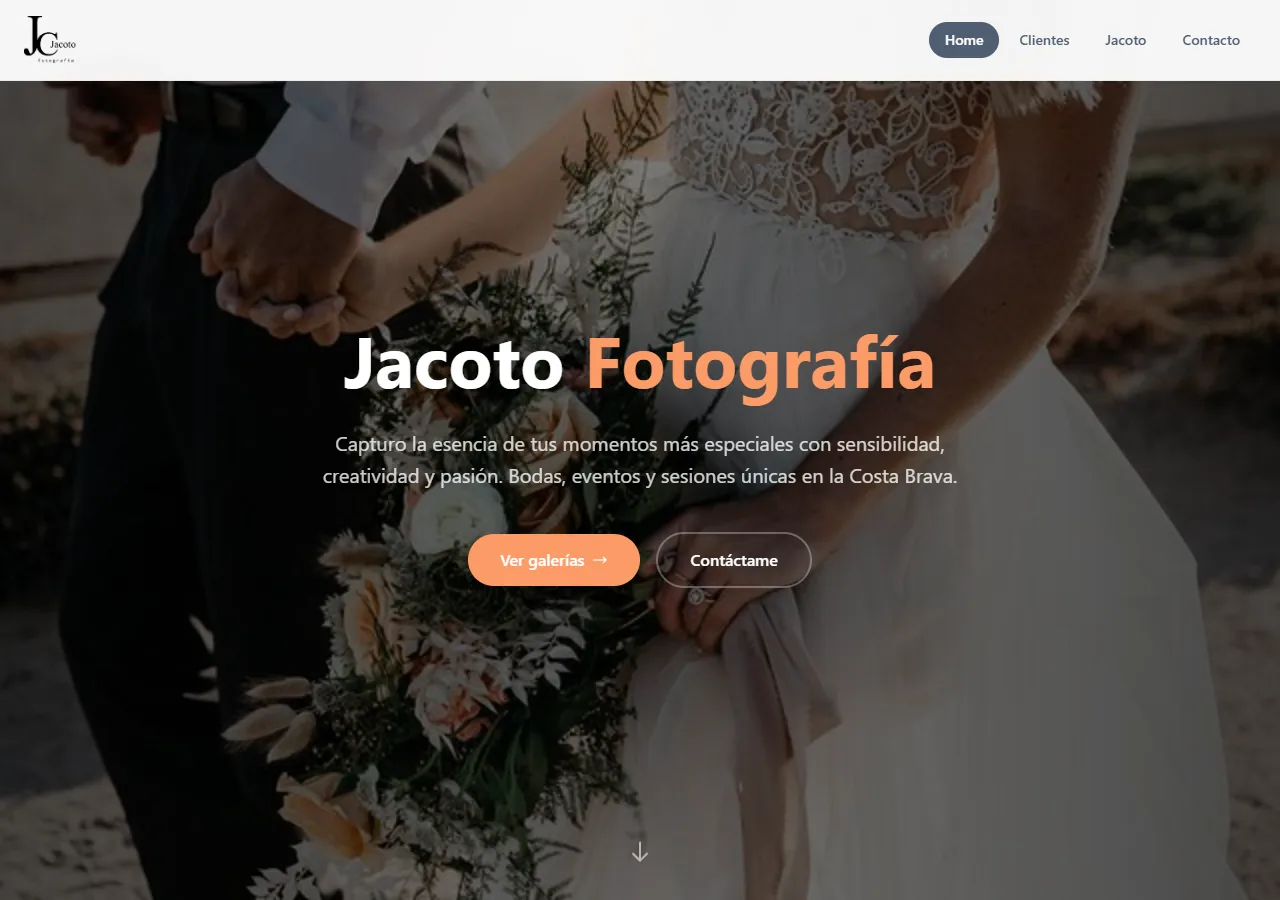 Página de Jacoto Fotografía con portfolio fotográfico y diseño responsive